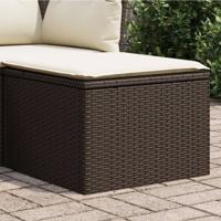 Tuinkruk met kussen 55x55x37 cm poly rattan bruin - thumbnail