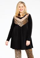 Yoek Tuniek wide bottom pailletten | Zwart | Maat 42/44