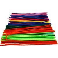 Creativ Company Chenille, l: 30 cm, dikte 4 mm, diverse kleuren, 300 div/ 1 doos