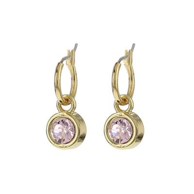 Biba Hang Oorbellen met Swarovski Steentje Rosaline Goud