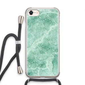 Groen marmer: iPhone 8 Transparant Hoesje met koord