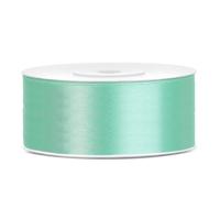 Partydeco Cadeaulint - mintgroen - 2,5 cm x 25 meter - satijn