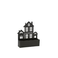 J-Line bloempot Huis - metaal - zwart - small - 36 cm hoog