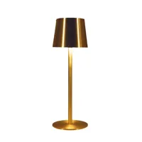 OPLAADBARE TAFELLAMP ALUMINIUM WARM WIT DIMBAAR 1200MAH INCLUSIEF USB KABEL 27.5X9CM GOUD