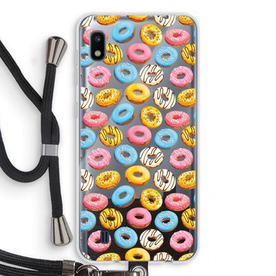 Pink donuts: Samsung Galaxy A10 Transparant Hoesje met koord