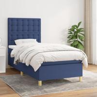 Boxspring met matras stof blauw 100x200 cm