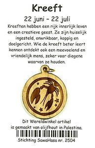 Sterrenbeeld Kreeft Olijfhout (3 cm)