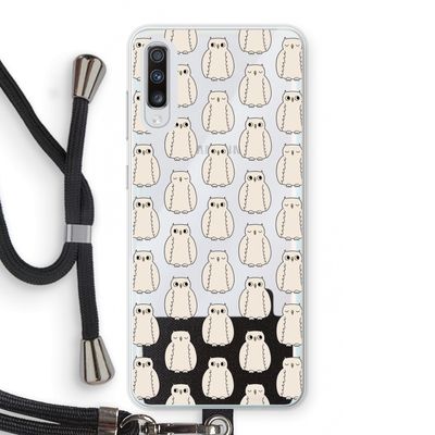 Uilen: Samsung Galaxy A70 Transparant Hoesje met koord
