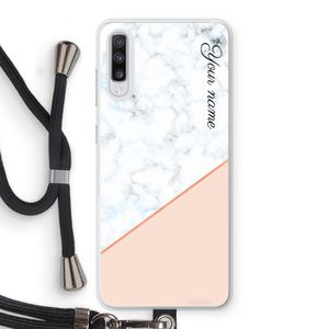 Marmer in stijl: Samsung Galaxy A70 Transparant Hoesje met koord