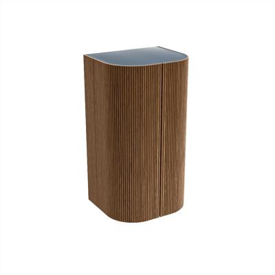 Kolomkast Mondiaz Kurve | 80x45 cm | Greeploos | Push to open | Walnut