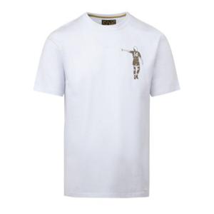 Cruyff - Dos Rayas Print T-Shirt - Wit/ Goud