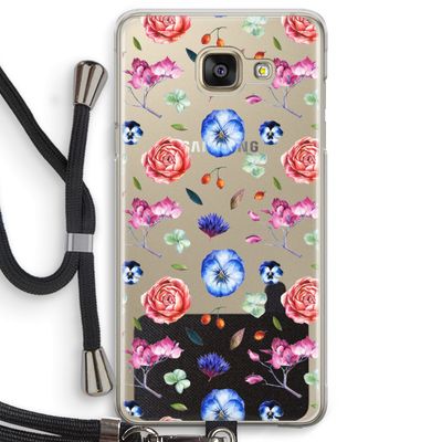 Bloemetjes: Samsung Galaxy A5 (2016) Transparant Hoesje met koord