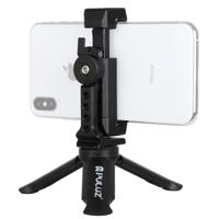 PULUZ Folding Plastic statief + horizontale / verticale Shooting metalen klem met koude schoen voor iPhone Galaxy Huawei Xiaomi Sony HTC Google