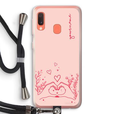 Love is in the air: Samsung Galaxy A20e Transparant Hoesje met koord