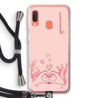 Love is in the air: Samsung Galaxy A20e Transparant Hoesje met koord
