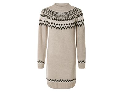 esmara Gebreide dames jurk (Beige, XS (32/34))