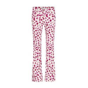 Fabienne Chapot flared broek Eva met all over print wit/ roze