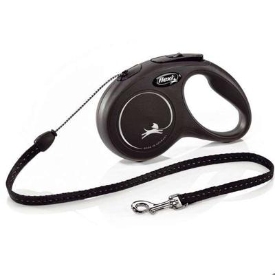 Leiband Flexi Classic Cord M Zwart 5 meter