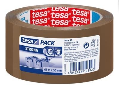 Tesa verpakkingstape 66mx50mm bruin 6st