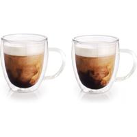 Dubbelwandige Koffieglazen - 2x stuks - Theeglazen - 280 ml - glas Dubbelwandige Koffieglazen - 2x stuks - Theeglazen - 280 ml - glas