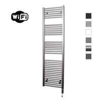 Elektrische Radiator Sanicare HWV Met Wifi 172x45 cm Inox Look 920W Met Thermostaat Zwart Rechtsonder Sanicare