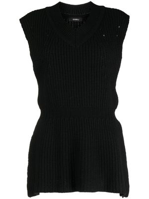 Goen.J pull sans manches à fentes latérales - Noir
