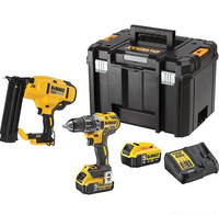DeWalt DCK282P2T | Combiset | Schroef-boormachine DCD791 + 18Ga Afwerktacker DCN680 | 18V XR | Brushless 2x5.0Ah | in TSTAK - DCK282P2T-QW