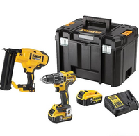 DeWalt DCK282P2T | Combiset | Schroef-boormachine DCD791 + 18Ga Afwerktacker DCN680 | 18V XR | Brushless  2x5.0Ah | in TSTAK - DCK282P2T-QW - thumbnail