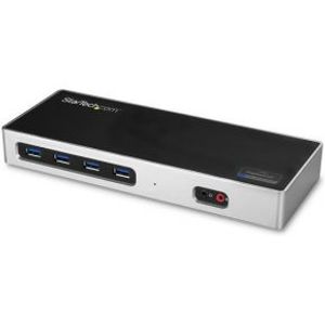 StarTech.com DK30A2DH USB 3.0 (3.1 Gen 1) Type-C Zwart, Zilver notebook dock & poortreplicator