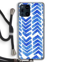 Blauwe pijlen: Oppo Find X3 Pro Transparant Hoesje met koord