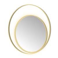 Spiegel Hotbath &MORE 100x100 cm LED-Verlichting Spiegelverwarming Rond Deco Geborsteld Messing PVD