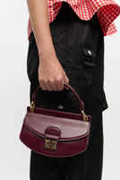 Ganni crossbody Apo-G Mini Top Handle A6908 tawny port