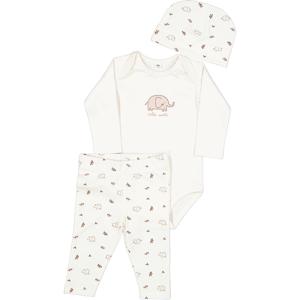 Baby kledingset romper lange mouwen, broek en muts