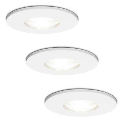 Set van 3 Barcelona - LED Inbouwspots - 5 Watt 400 lumen - 6000K Daglicht wit - GU10 - Dimbaar - Rond - IP44 voor badkamer, buiten en binnen - Wit
