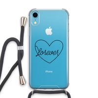 Forever heart black: iPhone XR Transparant Hoesje met koord Forever heart black: iPhone XR Transparant Hoesje met koord