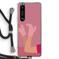 Pink boots: Sony Xperia 1 III Transparant Hoesje met koord
