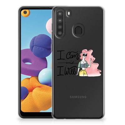 Samsung Galaxy A21 Telefoonhoesje met Naam i Can Samsung Galaxy A21 Telefoonhoesje met Naam i Can