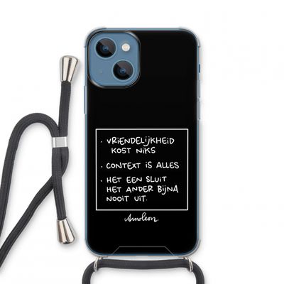 Mijn Motto's: iPhone 13 mini Transparant Hoesje met koord