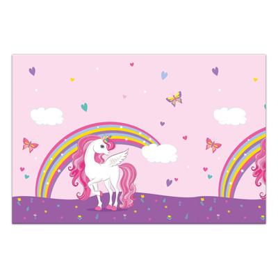 Globos Tafelkleed eenhoorn regenboog kleuren, 120x180cm