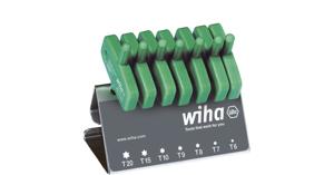 Wiha Stiftsleutelset met sleutelgreep | TORX | 8-delig | chemisch gezwart | incl. werkbankhouder - 25624 - 25624