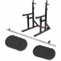 Gorilla Sports Multi Squat Rack + 40 kg halterset - Halterstang met gewichten