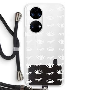 Eye pattern #3: Huawei P50 Transparant Hoesje met koord