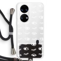 Eye pattern #3: Huawei P50 Transparant Hoesje met koord