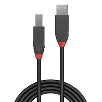 Lindy 36677 USB-kabel 10 m USB 2.0 USB A USB B Zwart, Grijs, Rood - thumbnail