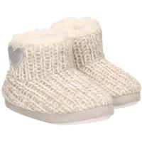 Kinder sloffen/pantoffels met hart - hoog model - lichtgrijs - maat 29-30