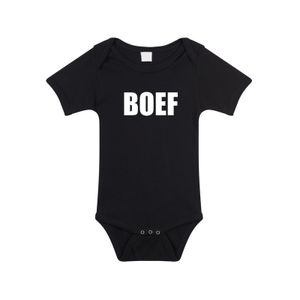 Boef tekst rompertje zwart baby