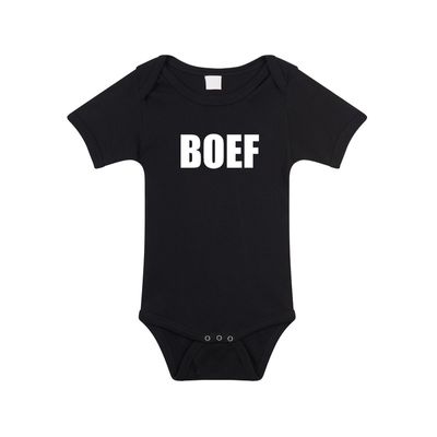 Boef tekst rompertje zwart baby