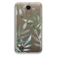Tropical watercolor leaves: LG K10 (2017) Transparant Hoesje