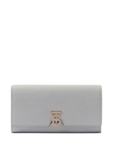 Burberry portefeuille en cuir grainé à plaque logo - Gris
