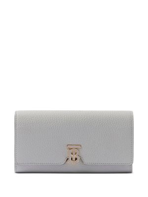 Burberry portefeuille en cuir grainé à plaque logo - Gris
